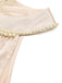 Champagneres 30er Ärmelloses Satin-Midikleid mit Neckholder und Perlen