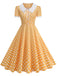 50er Swingkleid mit Peter-Pan-Kragen und Polka-Dots