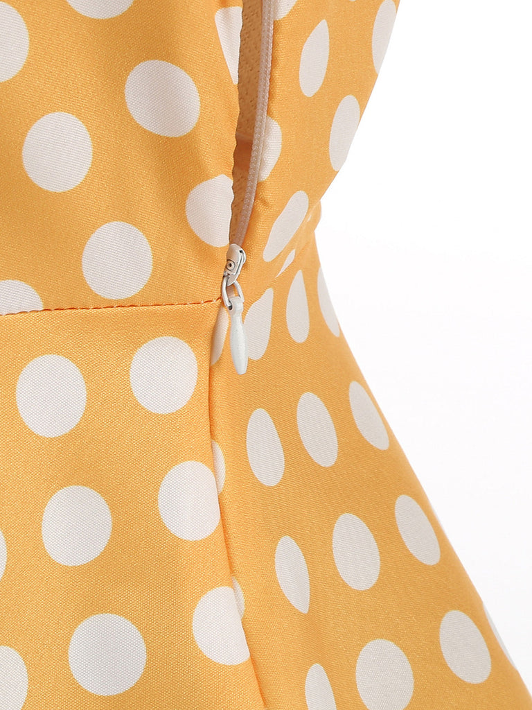 50er Swingkleid mit Peter-Pan-Kragen und Polka-Dots