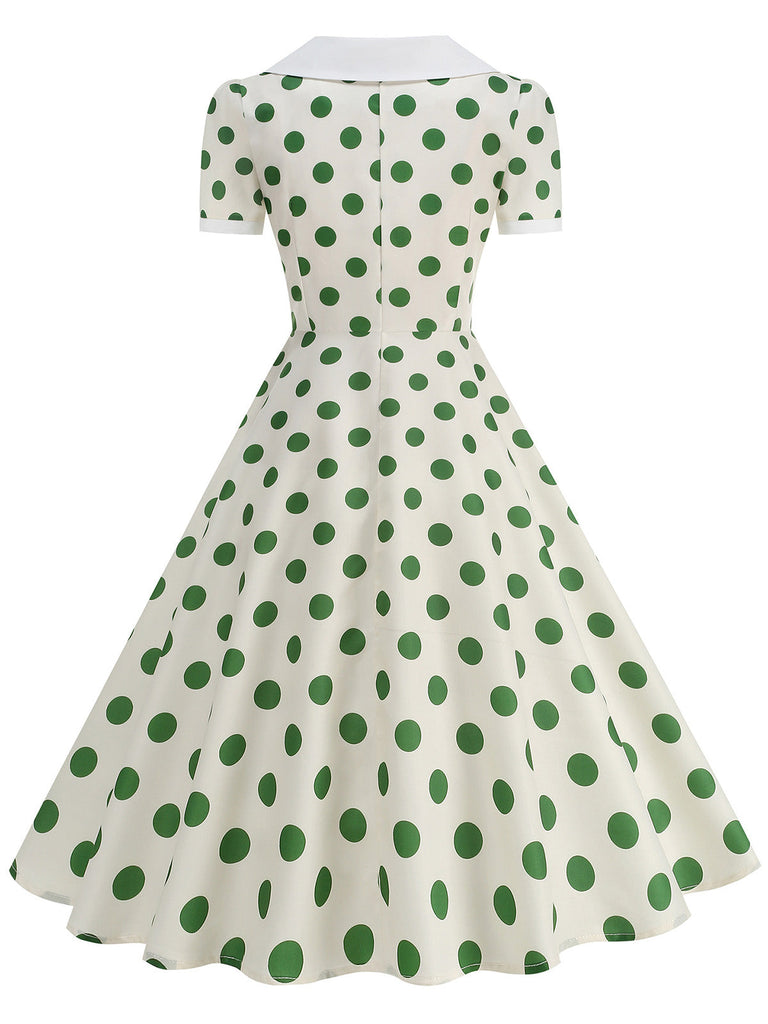50er Swingkleid mit Peter-Pan-Kragen und Polka-Dots