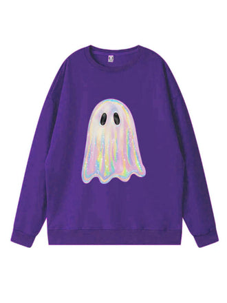 Vintage 1980er Halloween Geist Kürbis Sweatshirt