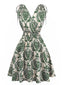 1970er Boho Schnürung V-Ausschnitt Kleid