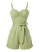 Grüner 40er Romper mit Spaghettiträger und Gingham