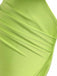 Grüner 60er Badeanzug mit Neckholder und Blumen