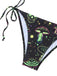 Grünes 60er Netz-Bikini-Set mit Neckholder und Totenkopf