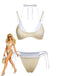 Hellgelb 1980er Zweiteiler-Optik Seitlich zum Binden Bikini Set