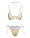 Hellgelb 1980er Zweiteiler-Optik Seitlich zum Binden Bikini Set