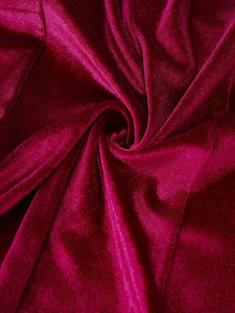 1960er Solide Samt Langarm Blazer Kleid