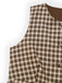 2PCS Braun 1960er Gingham Plaid Plissiertes Weste & Rock