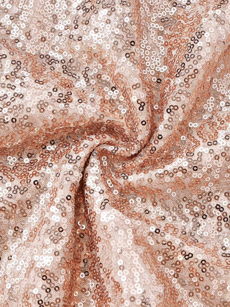 Sekt 1930er Schulterfrei Pailletten Kleid