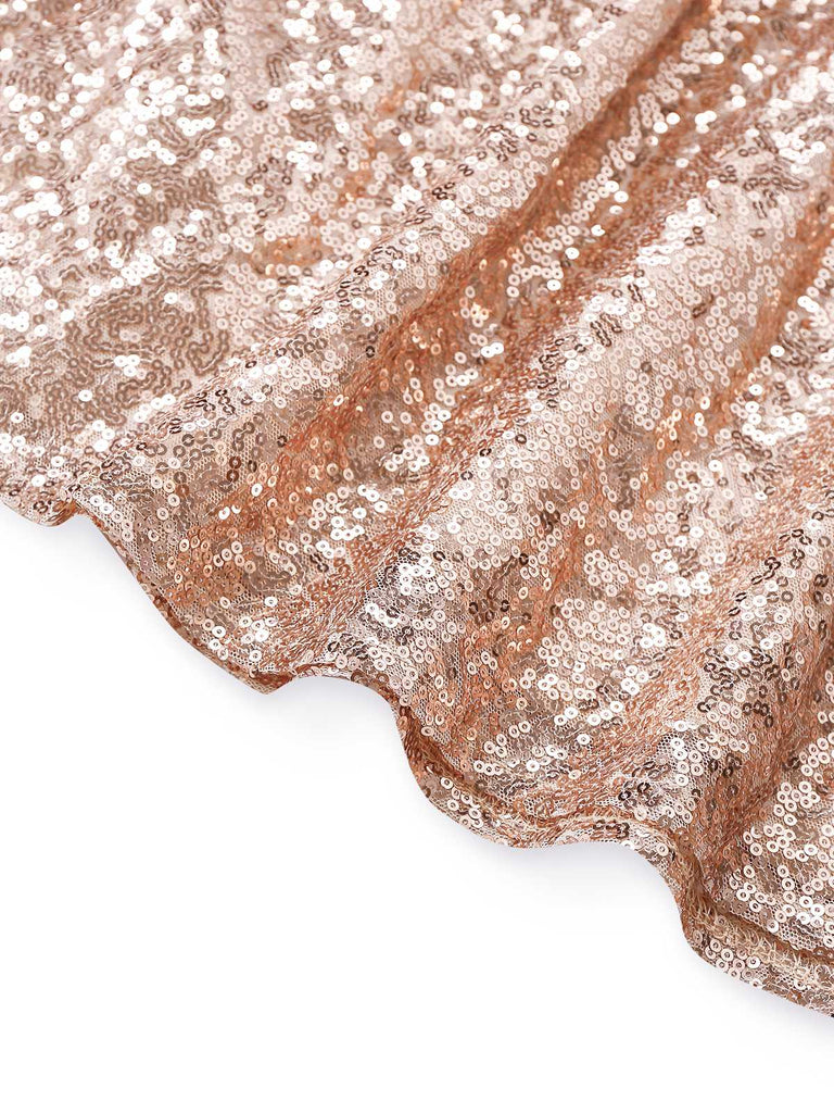 Sekt 1930er Schulterfrei Pailletten Kleid