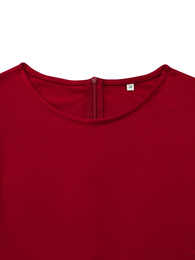 1960er Blumen Cut-Out Patchwork Binde Kleid