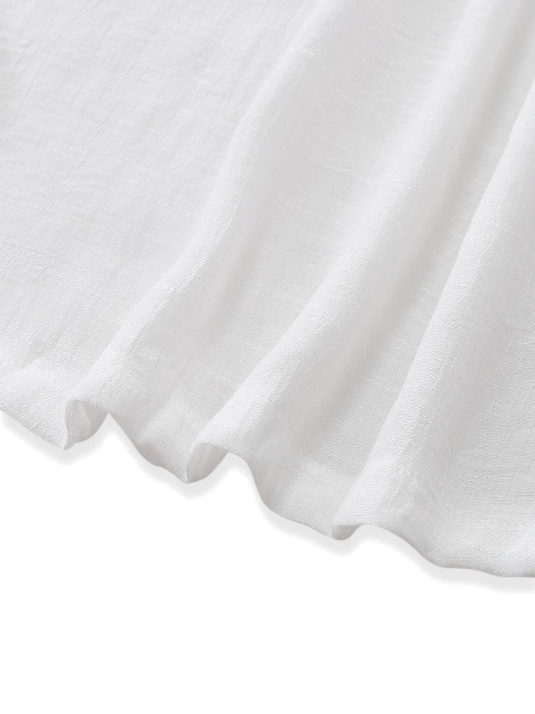 1930er Solide V-Ausschnitt Viskose Noppen Strand Cover-Up