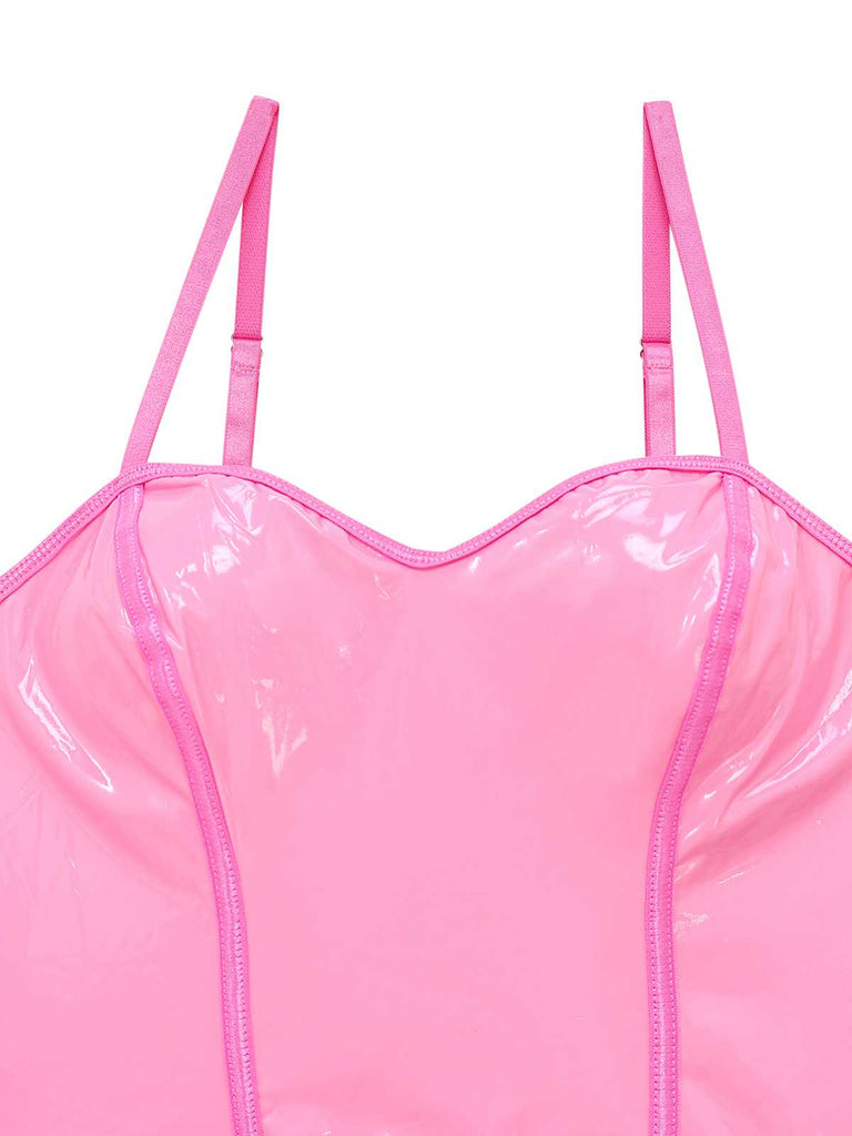 1980er Solide Latex Hasenkostüm Kleid Mit Ohren Stirnband