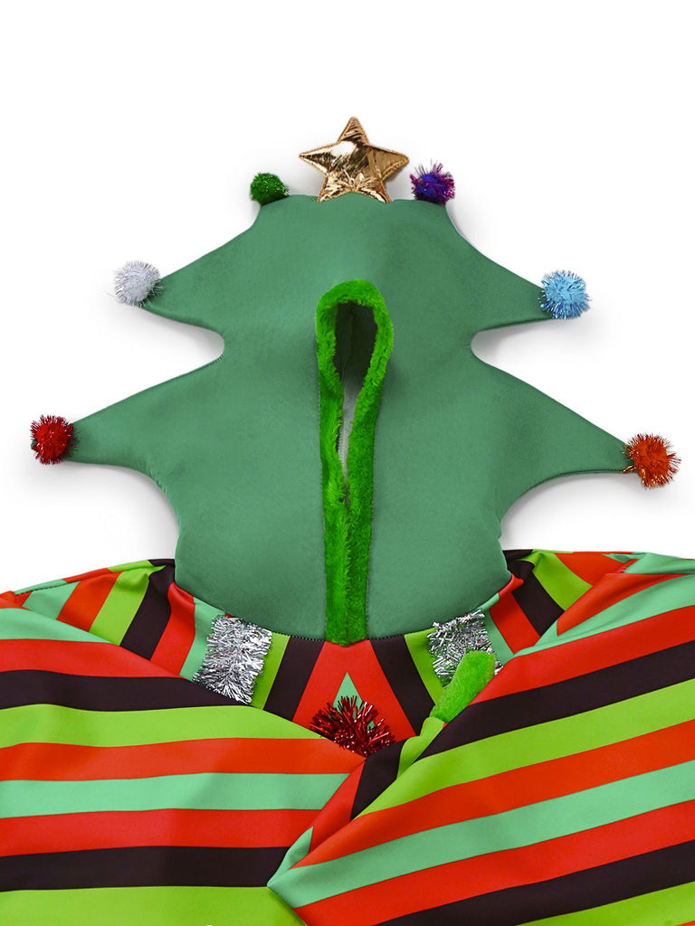 1970er Bunt Weihnachtsbaum 3D Verziert Hoodie Pullover
