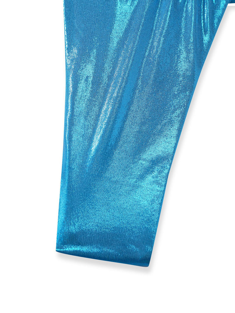 Blau 1970er Muschel & Seestern Bikini Set