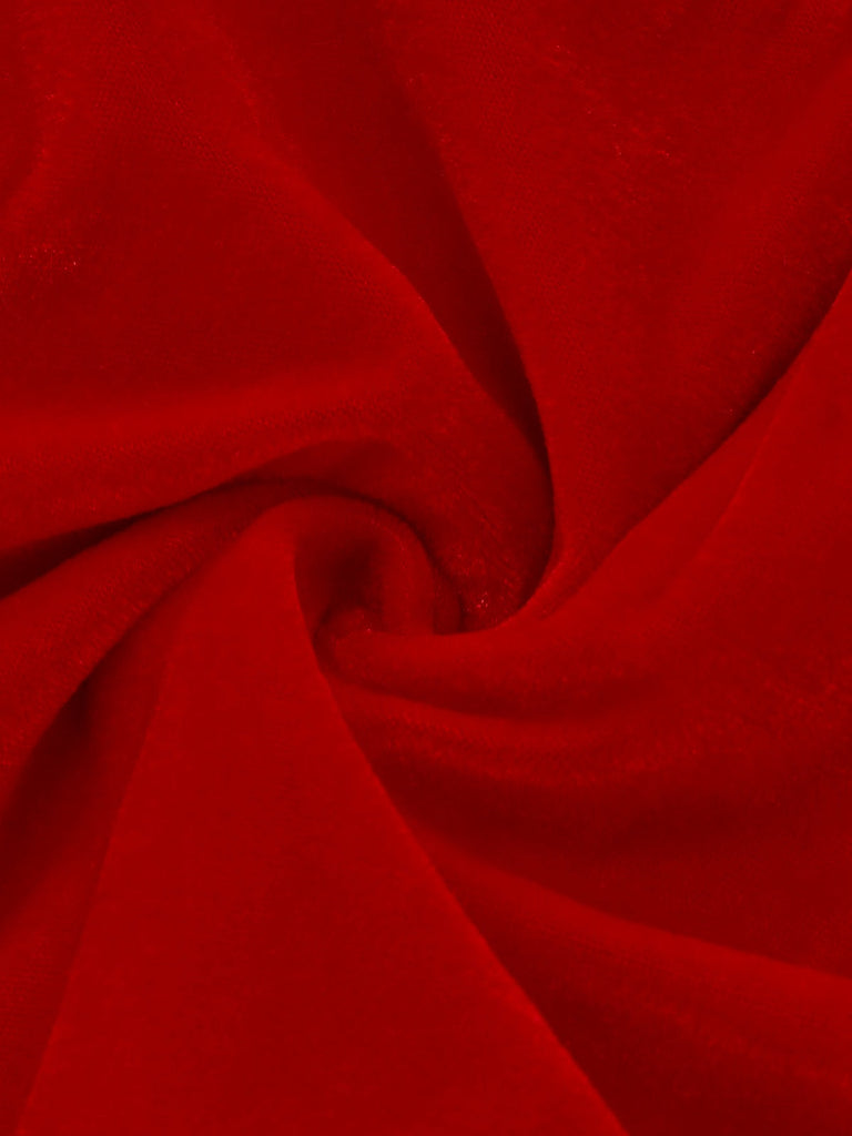 Rot & Grün 1940er Weihnachten Grinch Pelzbesatz Kleid