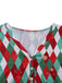 1970er Diamantgitter Weihnachten Plüschsaum Romper