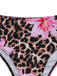 3PCS 1960er Leopard Druck Blumen Bikini Set & Cover Up