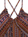 1970er Unregelmäßiger Druck Rückenfrei Boho Kleid