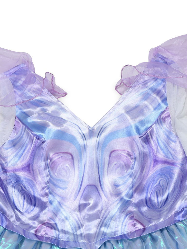 Blau 1950er Glinda Böse Hexe Netz Kleid