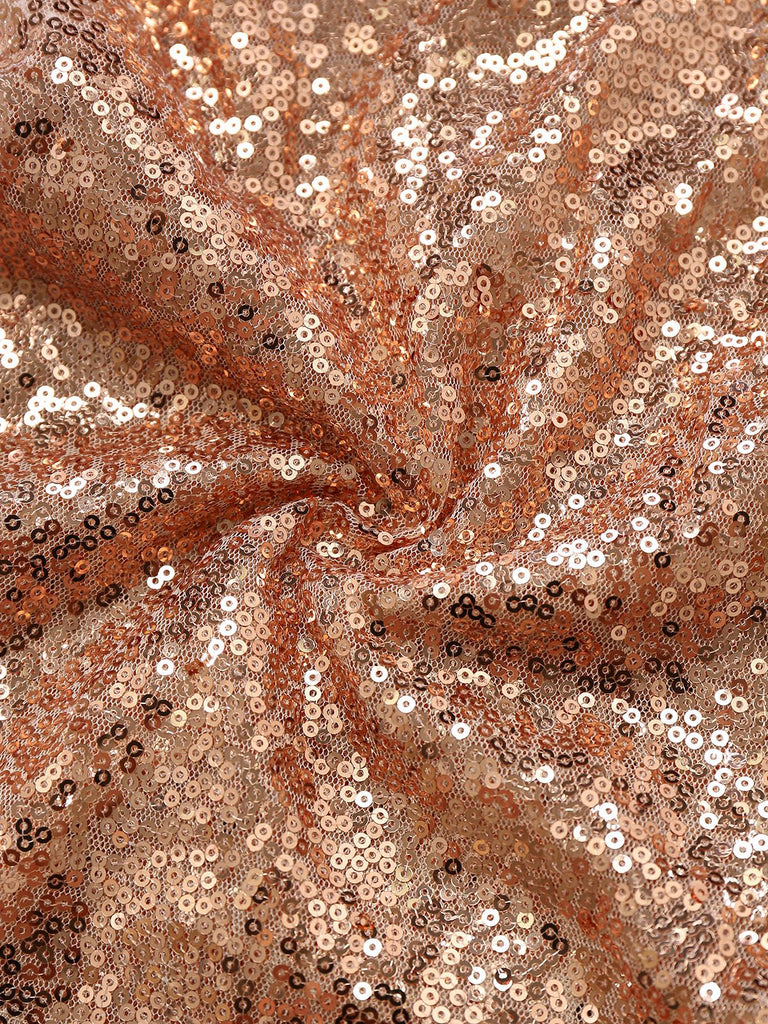 1960er Pailletten Riemchen V-Ausschnitt Culotte Romper