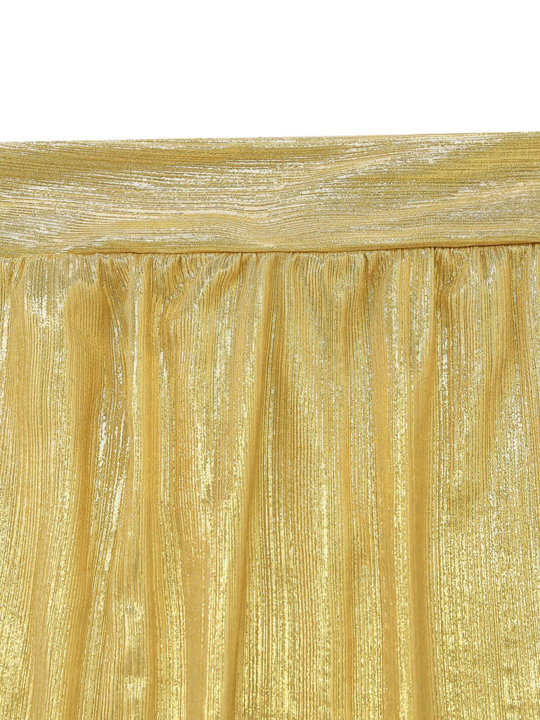 Gold 1980er Metallisch Wickel Bogen Cover Up