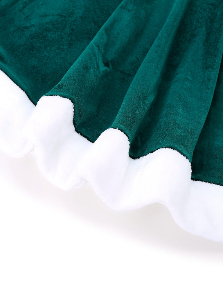 1970er Weihnachten Samt Plüsch Spaghetti Träger Mini Kleid