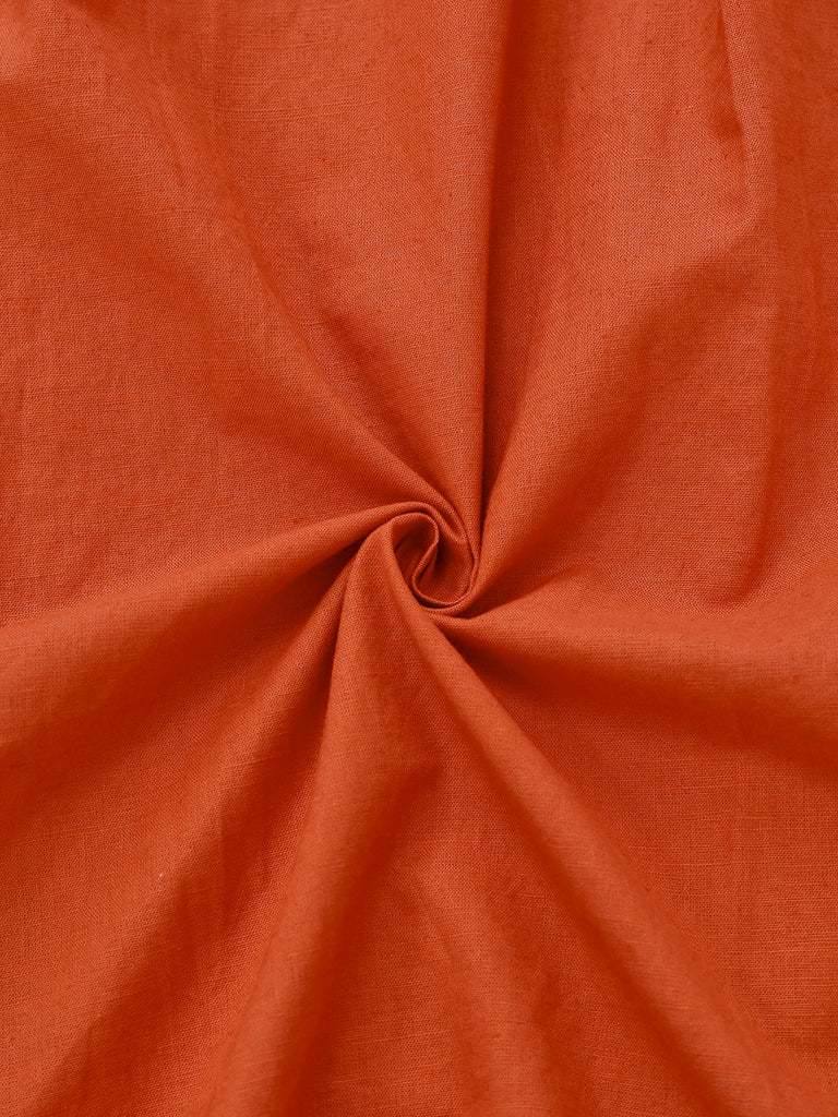 Orange 1940er Solide V-Ausschnitt Brosche Knopf Kleid