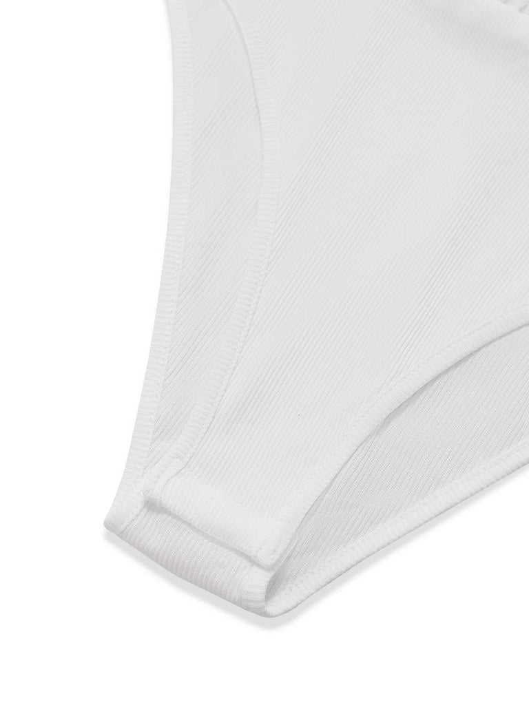 Weiß 1950er Reine Baumwolle Öse Puffärmel Top