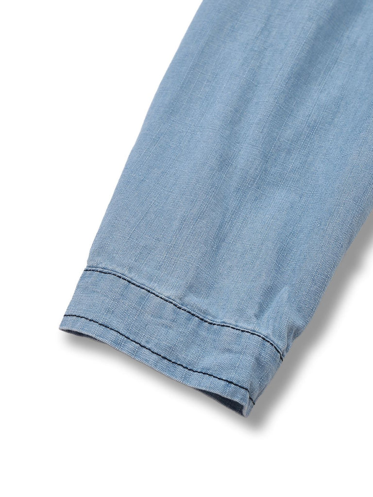 Hellblau 1950er Denim Taste Revers Romper