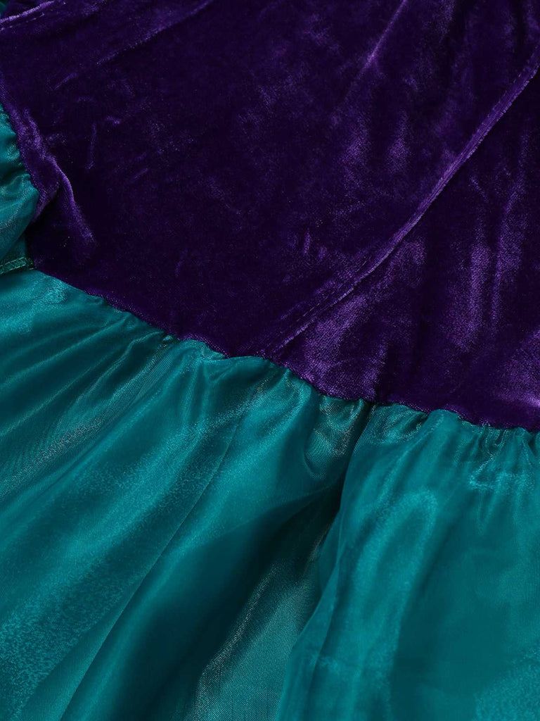 1950er Meerjungfrauen Prinzessin Ariel Kostüm Kleid Mit Krone