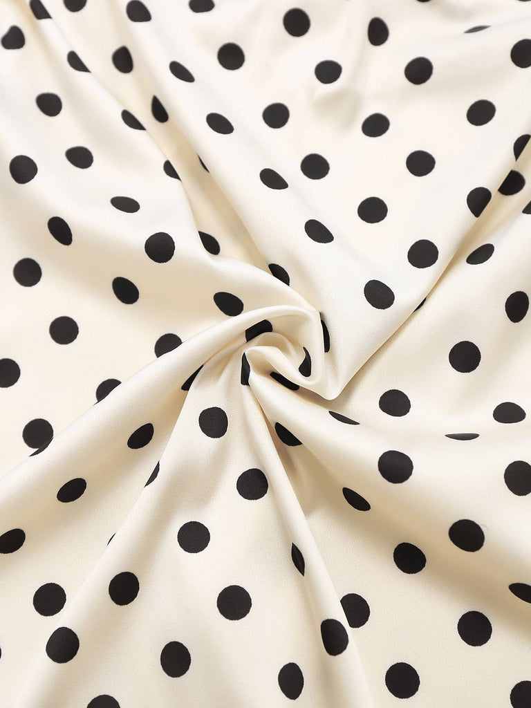 Weiß 1960er Tupfen Spitze Patchwork Enges Kleid