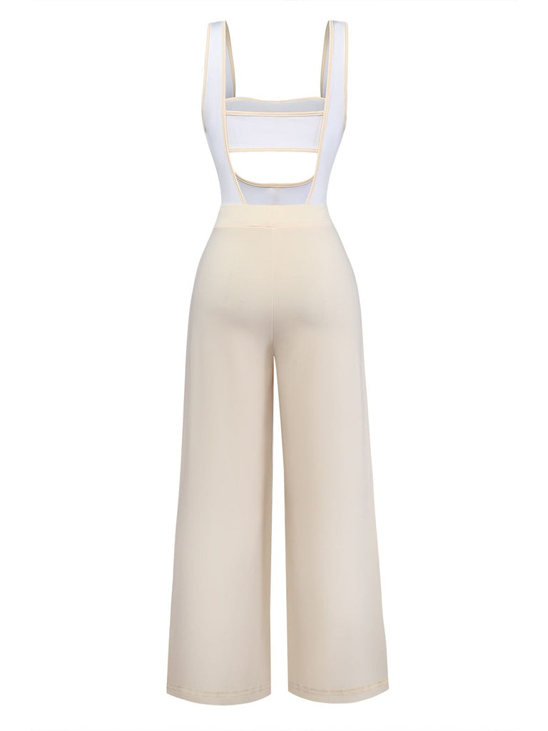 1950er Trägerlos Cut-Out Patchwork Jumpsuit Set