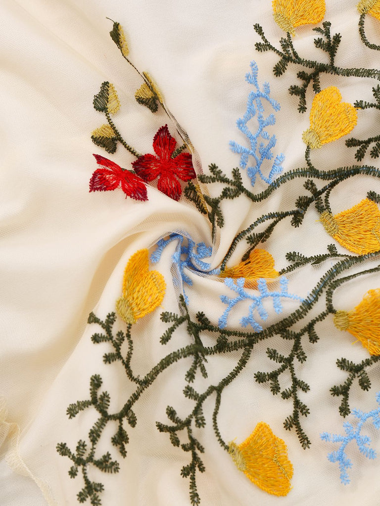 1940er Wasserlöslich Spitze Netz Stickerei Rüschen Kleid