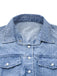 Blau 1980er Denim Durchgeknöpft Utility Romper