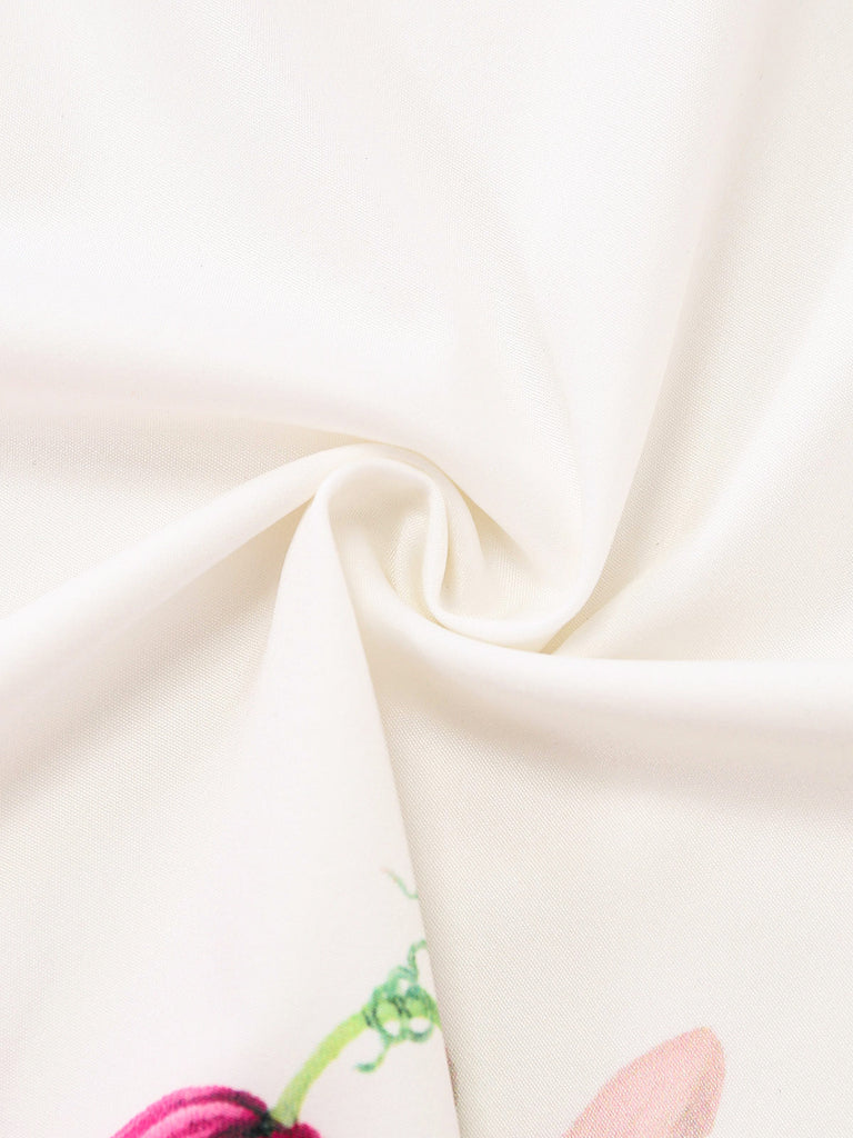 50er Shirtkleid mit Blumen-Print und Neckholder