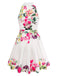 50er Shirtkleid mit Blumen-Print und Neckholder