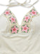 1950er Bestickt Handgemacht Blumen Hohe Taille Tankini Set