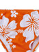 Orange 1970er Tropisch Blumen Halter Tankini Set