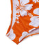 Orange 1970er Tropisch Blumen Halter Tankini Set