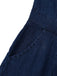 Blau 1970er Taschen Ärmellos A-Linie Denim Kleid