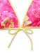 [Vorverkauf] Rosa 1960er Blumen Druck Bindefront Geschichtet Bikini Set