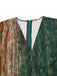 Multicolor 1970er V-Ausschnitt Gürtel Jumpsuit