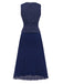 1960er Perle Taste Gürtel Ärmellos Plissiertes Kleid