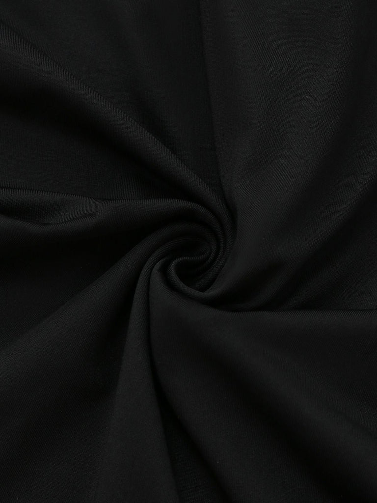 Schwarz & Weiß 1960er Rüschen Peplum Kleid