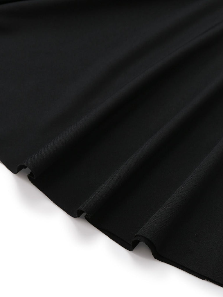 Schwarz & Weiß 1960er Rüschen Peplum Kleid