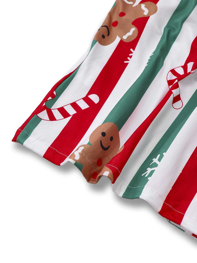 1950er Weihnachten Lebkuchen Zuckerstange Pyjama Set