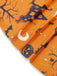 Orange 1970er Halloween Kürbis Druck Spitze Halter Nachthemd