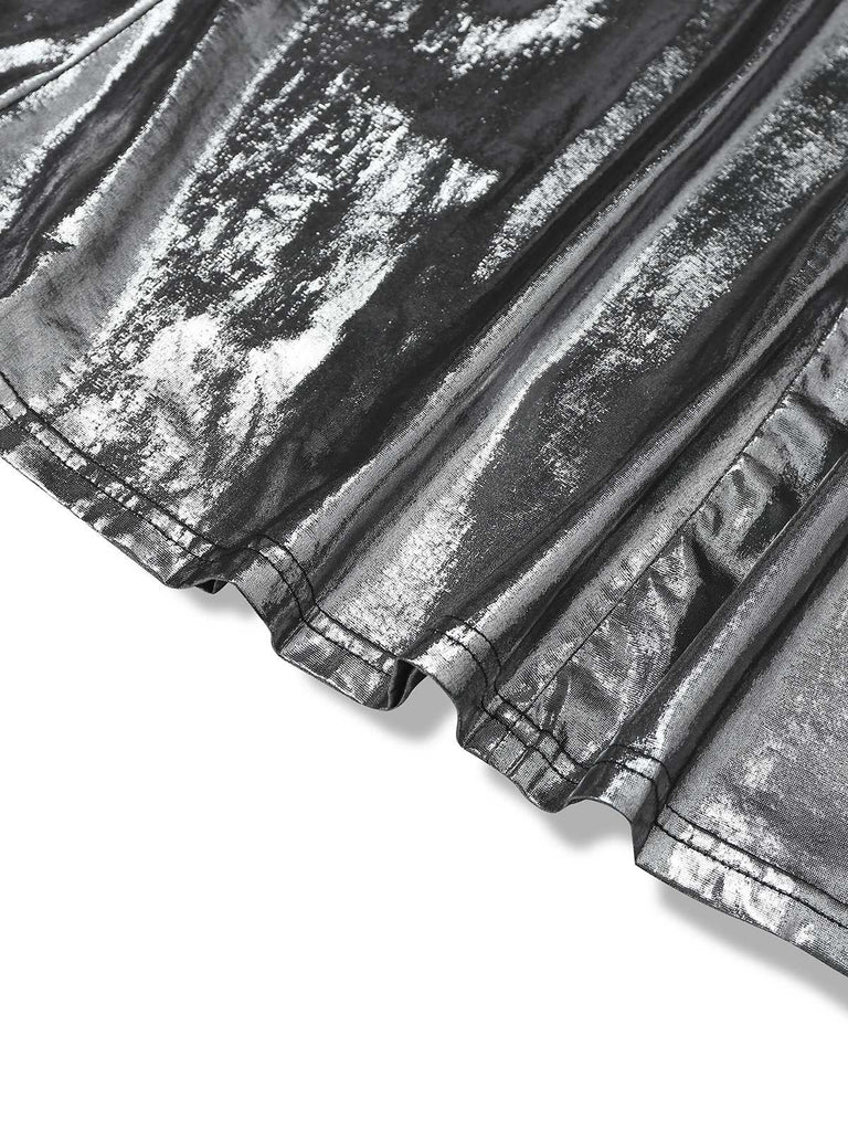 Silber 1930er Spaghetti Träger Meerjungfrau Kleid